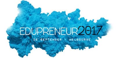 2017 Edupreneur event in Melbourne (writing over a blue cloud)