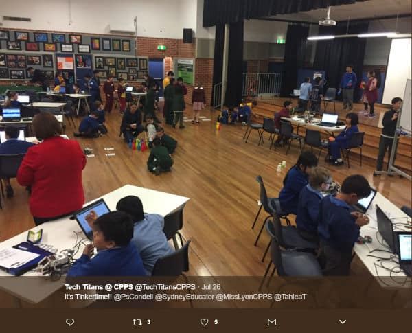 Grouped learning on robotics at TPL Condell Park Public School 600 x 485px