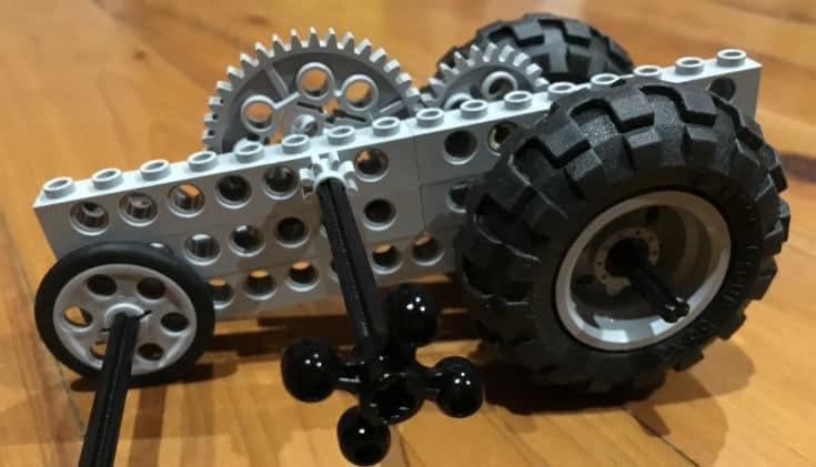 Lego car with a gear box