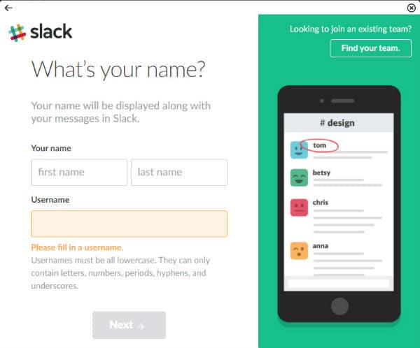 Put your name in Slack 