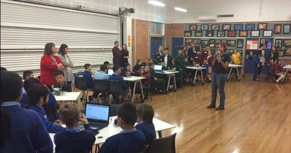 Robotics TPL at Condell Park Public School July 2017 - Holly speaking to the group