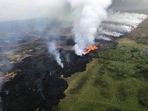 Volcano aerial view