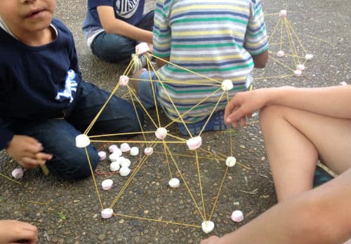 marshmallow and spaghetti tower 
