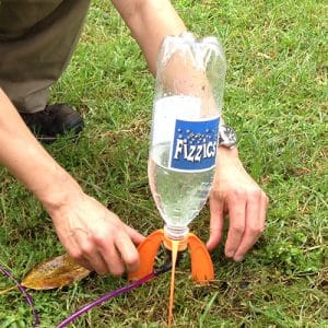 Liquifly water rocket on the grass