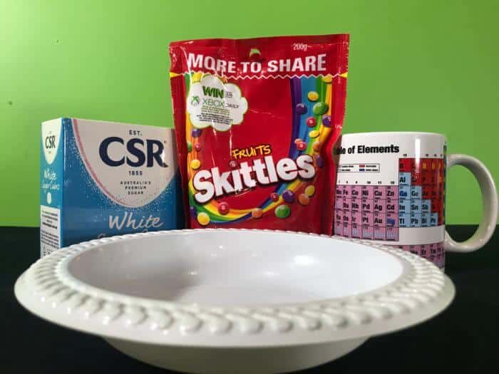 Skittle science experiment - ingredients needed