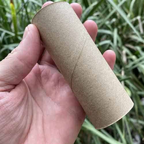 A cardboard roll in a hand