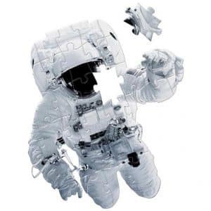astronaut floor puzzle with a pirce missing